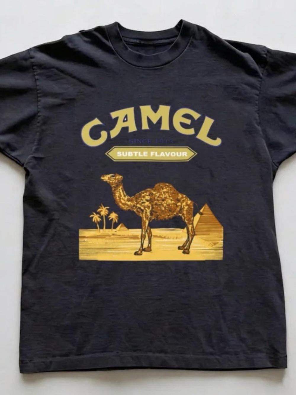 Gildan Black Tee with Gold Camel Graphic